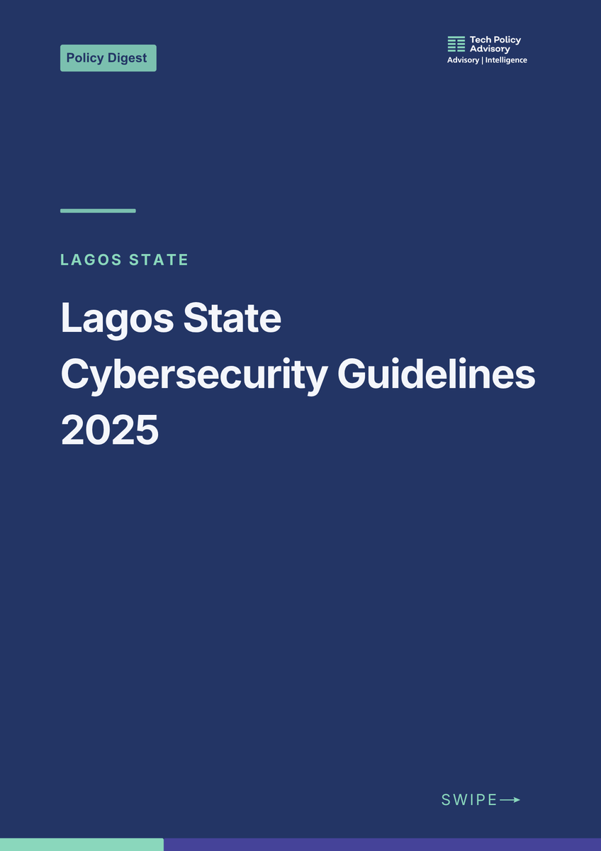 TechPolicyAdvsy's tweet photo. Lagos State released its Cybersecurity Guidelines 2025. 

The guidelines set out practical steps for SMEs, large organisations, and MDAs to manage cybersecurity, from basic protections such as MFA and backups to governance, risk management, and incident response. 

The Guidelines also align with existing frameworks (NDPA and Cybercrime Act).