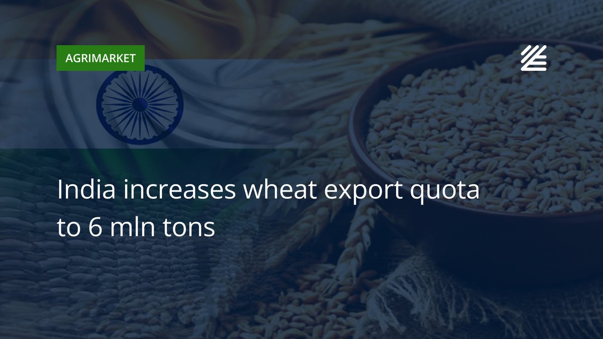 UkrAgroConsult's tweet image. 🇮🇳 #India increases #wheat #export #quota to 6 mln tons

India has expanded its wheat export capacity by allowing an additional 2.5 mln tons following the removal of a multi-year export ban. 

Read more 👉ukragroconsult.com/?p=313956