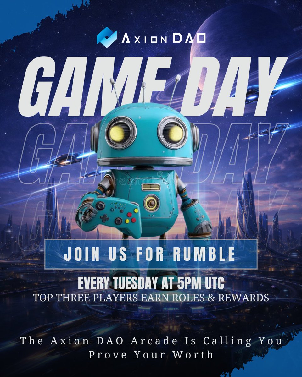 Greetings AXIONAUTS! 👋

Join us for Rumble on Discord today by 5pm UTC!

You won't want to miss it 💪 - Top 3 winners will take away cash rewards &amp; custom roles that unlock extra Engagement XP on Zealy.

Join on Discord 👇⏬⏬!!

discord.gg/axion

Who wants to play a