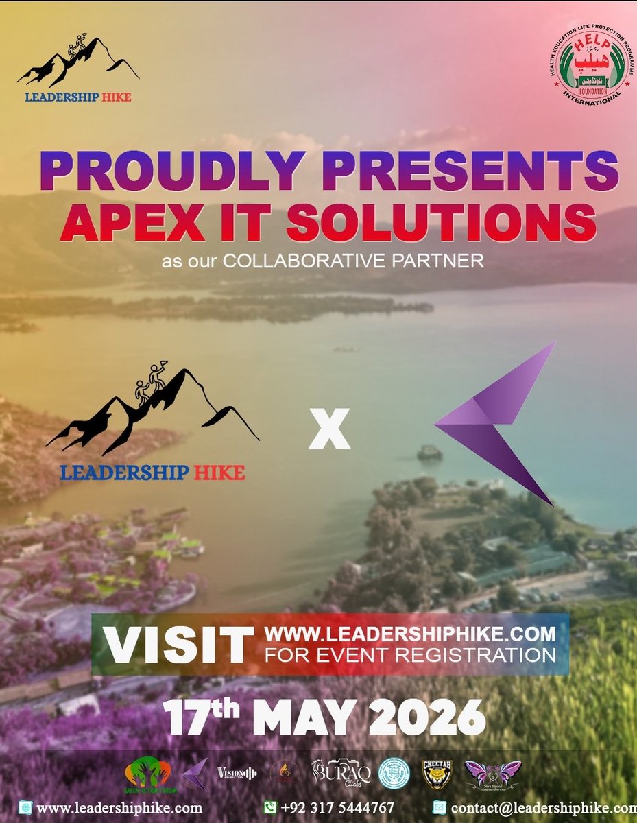 hike_leade73926's tweet image. Empowering Innovation &amp;amp; Leadership 💻🚀
Apex IT Solutions joins as our Collaborative Partner for Leadership Hike – Chapter 6!
Where tech meets leadership — get ready to learn, explore &amp;amp; lead.
📅 17 May 2026
🌐 leadershiphike.com⁠�
#LeadershipHike #Chapter6 #LeadTheWay
