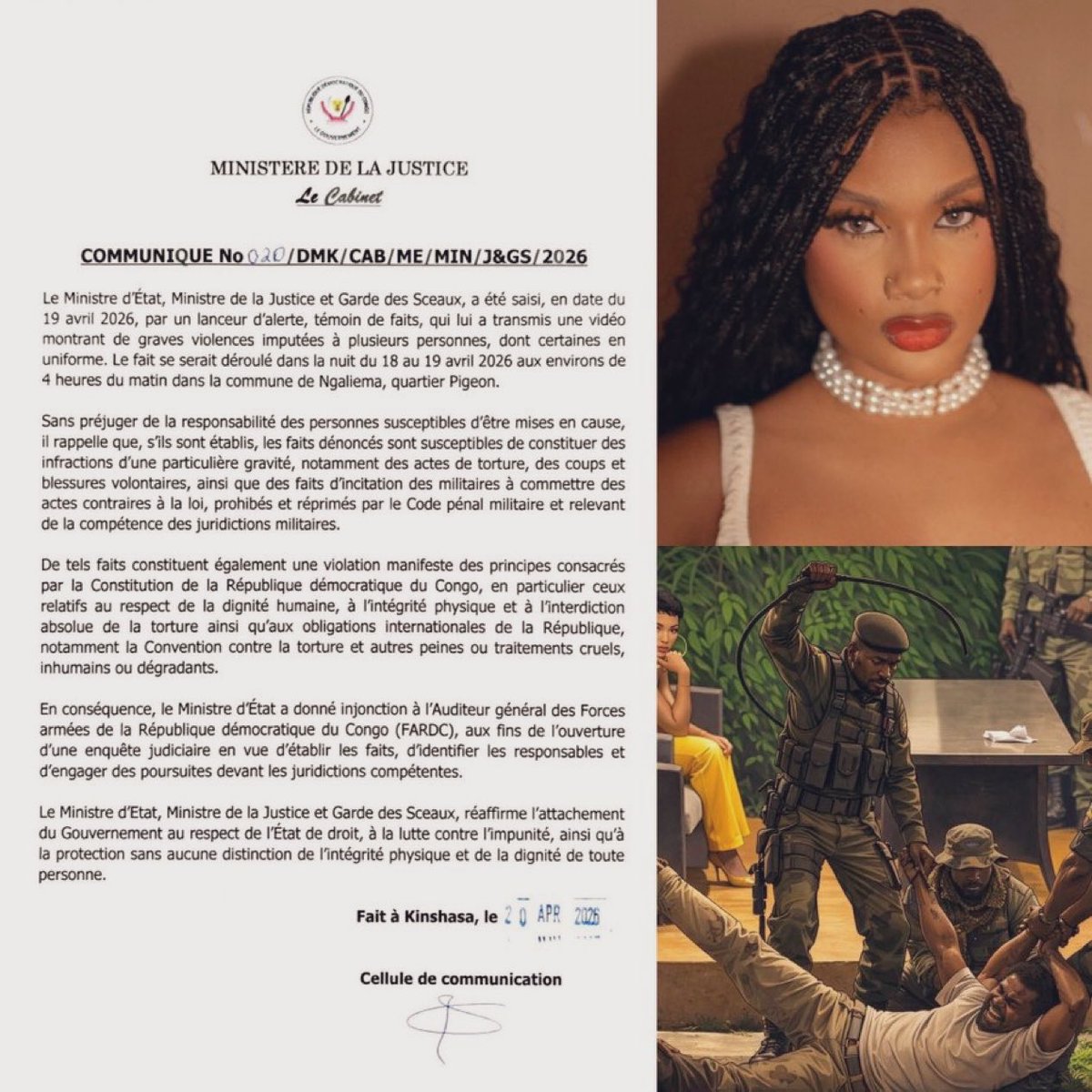Je suis stupéfait! 
❇️L’injonction donnée à l’auditeur général des <a href="/FARDC_officiel/">FARDC Officiel SCIFA</a> par le ministre de la justice <a href="/NgefaGuillaume/">Guillaume Ngefa</a> afin de diligenter une enquête en vue d’établir les faits,d’identifier les responsables et d’engager des poursuites devant les juridictions compétentes