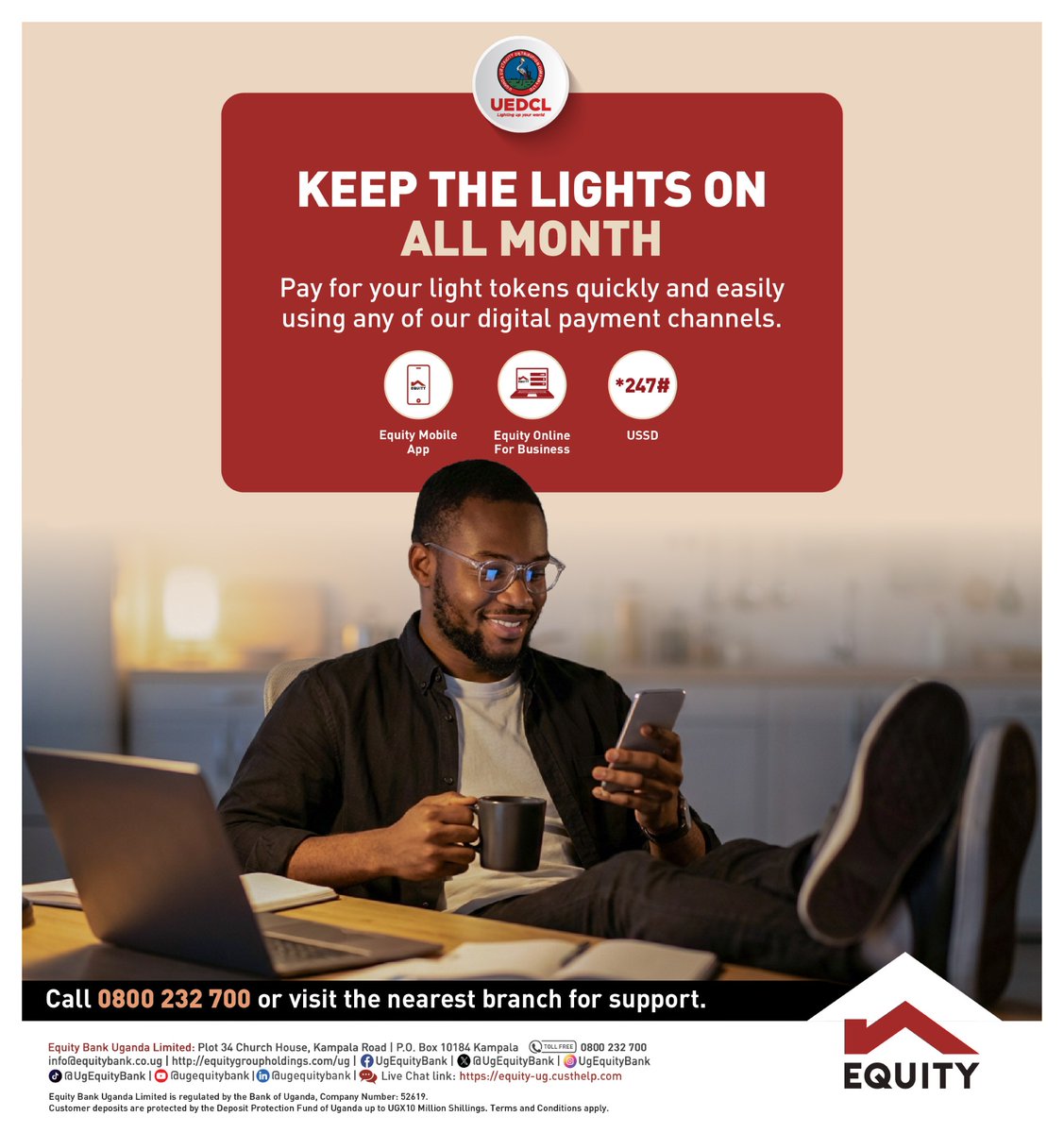 UgEquityBank's tweet image. When the electricity is on, everything feels easier

Keep your home powered all month. Buy your light tokens using the Equity Mobile App, Equity Online for Business or dial *247#

#EquityBankUganda