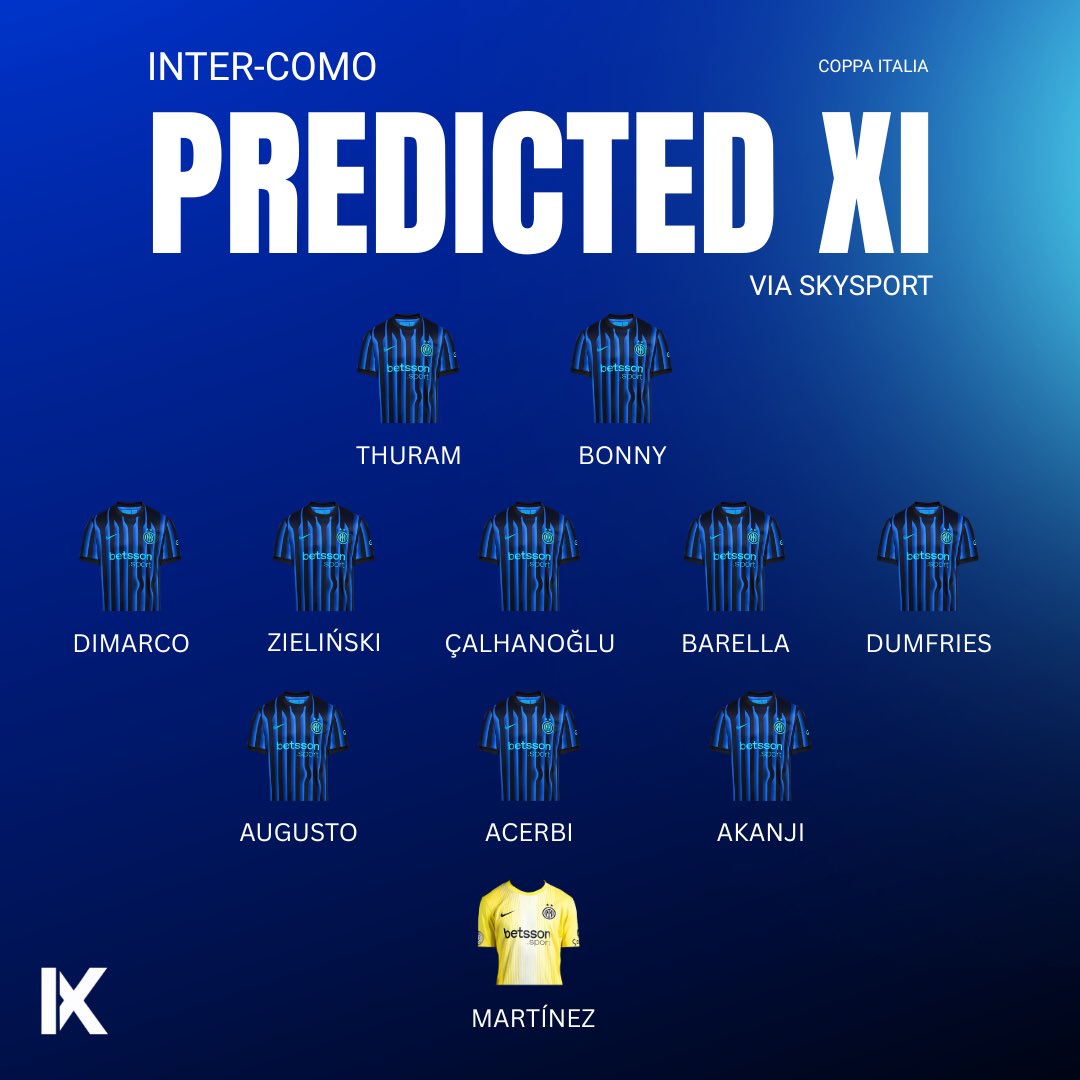 Inter_Xtra's tweet image. ⚫️🔵🚨 #Inter predicted XI to face Como in the second leg of the Coppa Italia semi-finals. 

[via @SkySport]