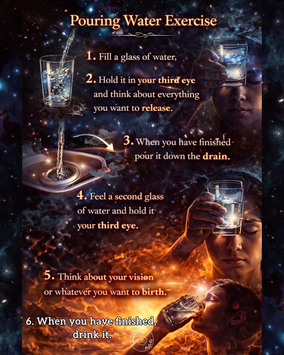 maximumpain333's tweet photo. POURING WATER EXERCISE  

Water is often used as a symbol of flow, release, and renewal.
Not because it has “cosmic powers” on its own… but because your mind responds deeply to intention and ritual.

This exercise works best when you treat it as a moment of awareness, not magic.

1. Fill a glass of water.
   Pause. Slow down. Be present.

2. Hold it near your forehead and bring to mind what you’re ready to let go of.
   Old thoughts. Resentment. Fear. Patterns that no longer serve you.

3. When you’re done, pour the water away.
   Not as a mystical act… but as a physical signal to your brain: this chapter is closed.

4. Fill a second glass.

5. Again, pause. This time, focus on what you want to build.
   Clarity. Peace. Discipline. A specific vision for your life.

6. Drink it slowly.
   Let it represent acceptance… not just thinking about change, but choosing it.

The power here isn’t in the water.

It’s in what you’re doing internally:
• You’re creating space by letting go
• You’re directing your attention with intention
• You’re reinforcing a shift through action

Most people try to change their lives without ever pausing long enough to be intentional.

This forces you to stop… reflect… and reset.
Simple doesn’t mean ineffective.

Sometimes small, mindful actions
create the biggest internal shifts.

✨🙌🏽💫