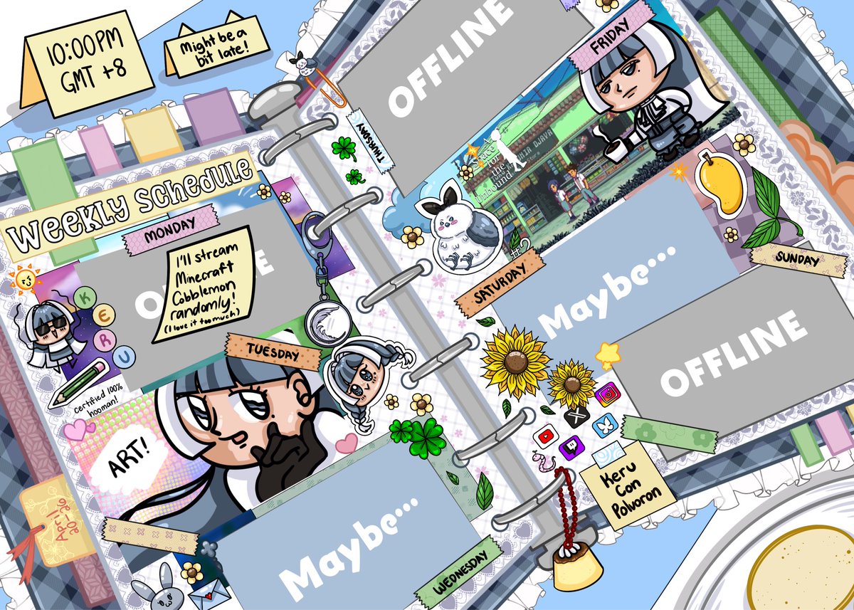 KeruConPolvoron's tweet image. Hi, Hello everyone! Here’s my schedule! 🐦🥸

I’m going to draw sometime at 10PM or onwards GMT+8 on Tuesday (today)!

Then I’m going to continue to play A Space for the Unbound sometime at 10PM or onwards GMT+8 on Friday!
#pngtuber #vtuber #vtuberen