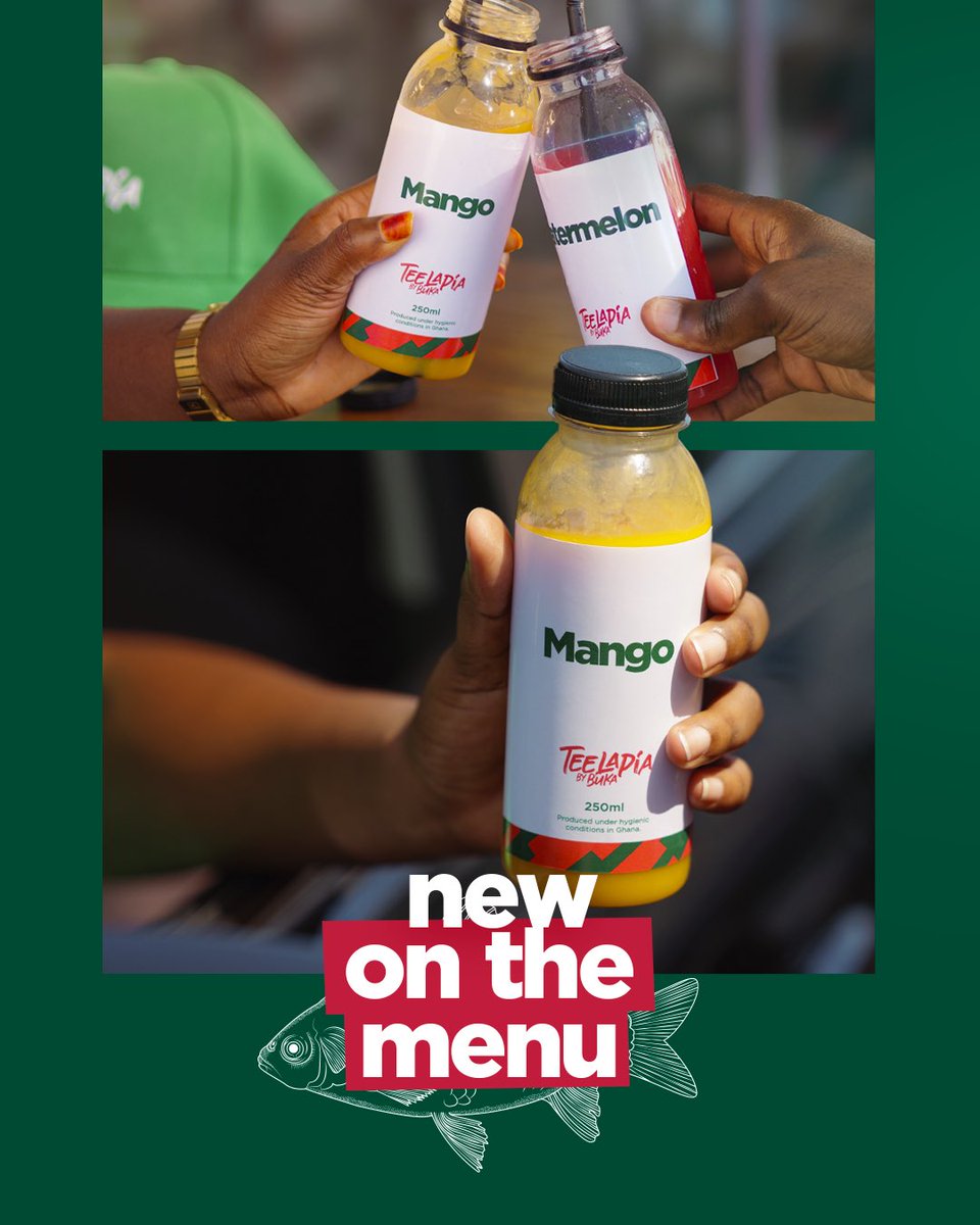 Your tilapia just found its perfect match 🐟
Mango 🥭 or Watermelon 🍉… don’t overthink it, just grab both!

Call to order:
East Legon 054 069 6461 | Osu 024 136 6654 

East Legon: 12pm – 9pm (Mon–Sat)
Osu: 11am- 7pm (Mon–Sat)
#teelapiabybuka #drinks #watermelonjuice #mangojuice