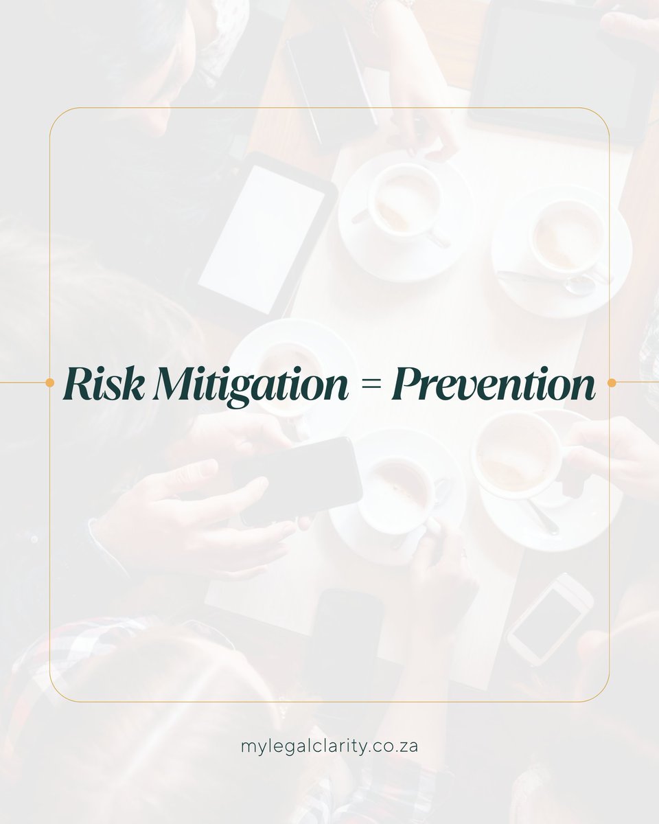 mylegalclarity's tweet image. Waiting until something goes wrong often costs more.

Proactive businesses focus on prevention — not just reaction.

Legal clarity supports smarter decisions.
Contact us today: mylegalclarity.co.za

#RiskMitigation #BusinessClarity #SmartBusiness #MyLegalClarit