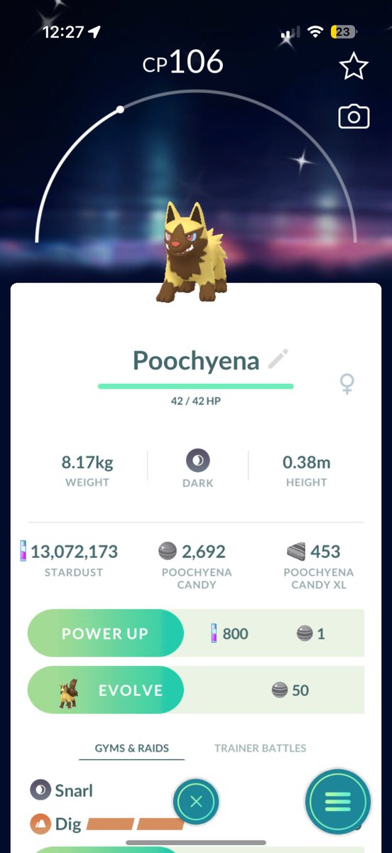 pokebearbez's tweet image. Shiny Poochyena! 
#pokemongo #pokemongoapp