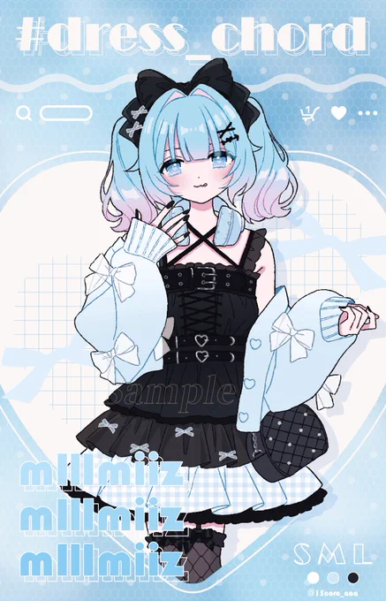 【 works 】 mIlIn様のM3にて頒布されるDLカード・グッズのイラスト制作させて頂きました† 可愛い曲からクールな曲どちらにも合うようにコーディネートとデザインをさせて頂きました