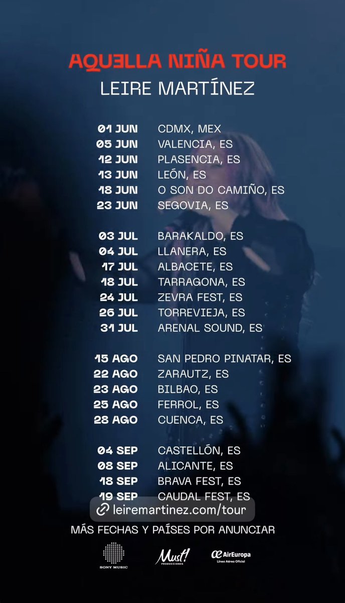 Por aquí vemos algunas fechas nuevas del Aquella niña tour 👀