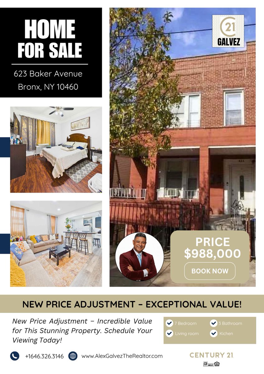 alexandergp3000's tweet image. Luxury 7-Bedroom Home for Sale in Bronx, NY 📍 | Now $988,000 💰 | Limited-Time Price Offer!

📲 Call Now: +1 (646) 326-3146

.
.
#BronxRealEstate 🏙️ #NYCHomes #HomeForSale 🏡 #PriceReduction 💰 #RealEstateDeals #InvestmentProperty 💼 #DreamHome ✨