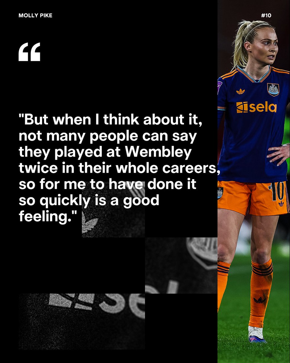 NUFCWomen's tweet photo. Molly Pike on life in Newcastle, her career so far and her two appearances under the famous arch at Wembley! 🏟