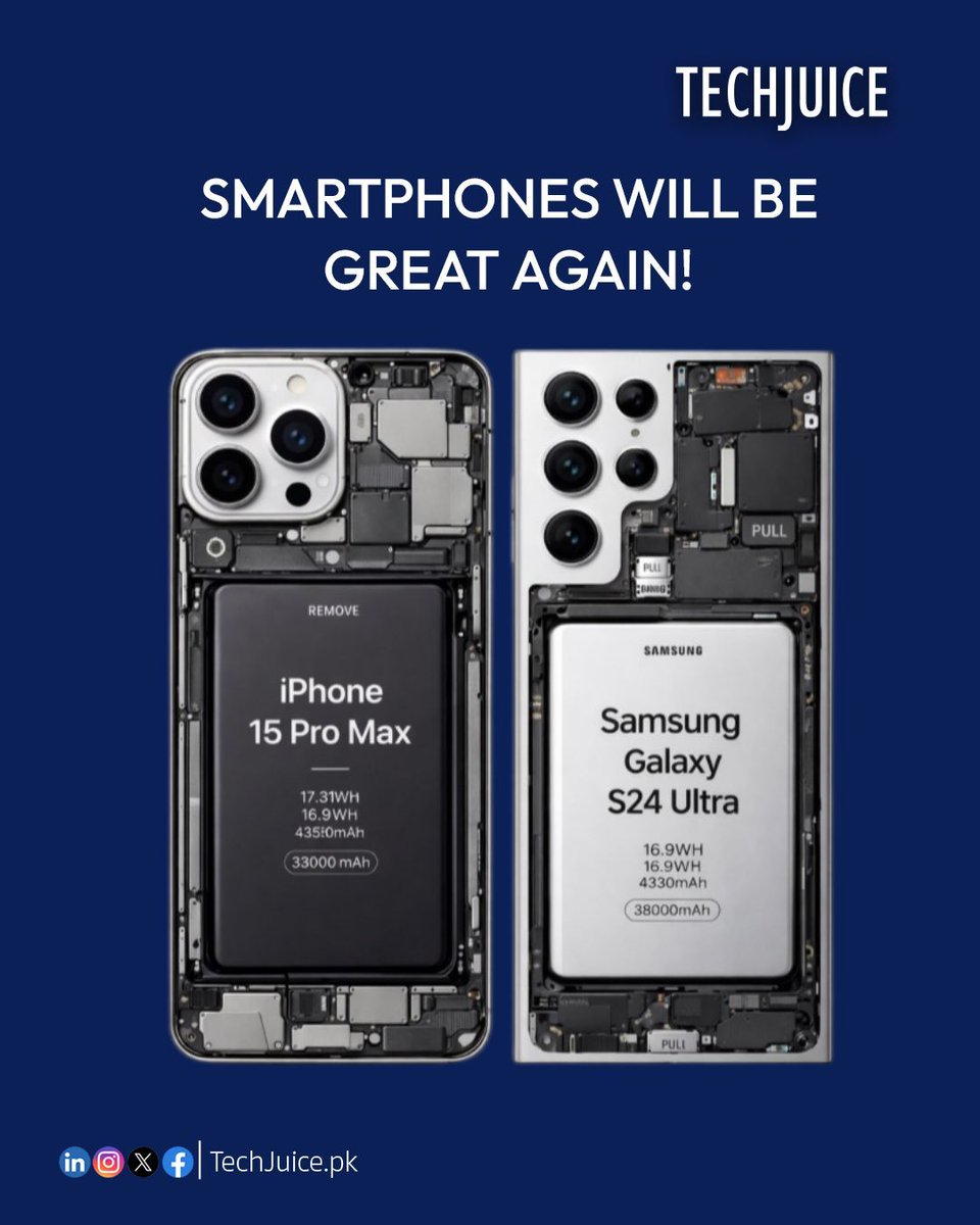 TechJuicePk's tweet image. EU forces change in smartphone design.
The European Union has mandated that all smartphones must feature replaceable batteries, pushing companies like Apple Inc. and Samsung Electronics to rethink device design for better sustainability and repairability.

#techjuice #smartphones