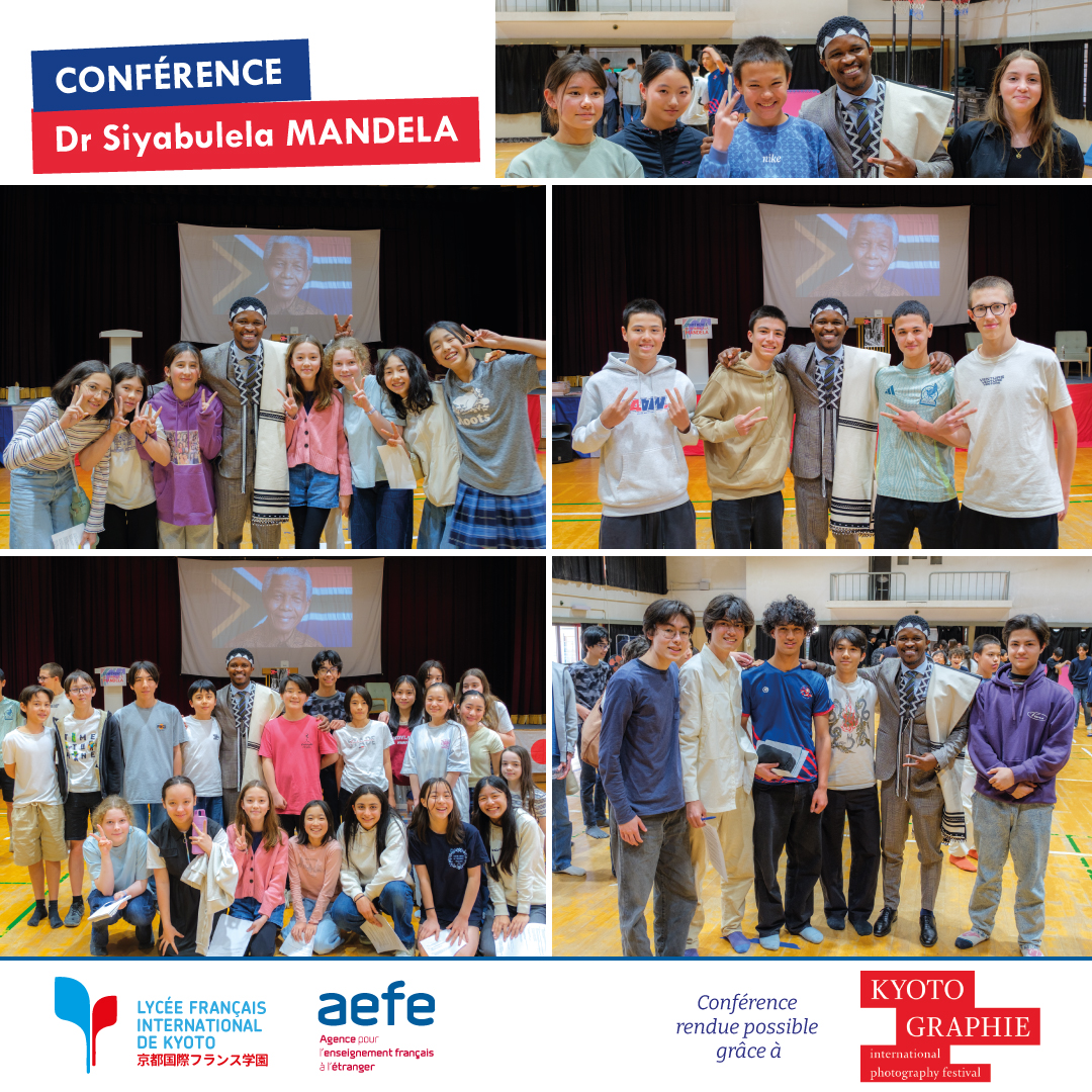 lfikyoto's tweet photo. Le #lfikyoto a eu l’honneur d’accueillir le Dr Siyabulela Mandela. 

Une conférence inspirante autour de l’engagement, de l’histoire de l’Apartheid et du rôle de la jeunesse.
Un moment fort pour nos élèves.

#KYOTOGRAPHIE  

@aefeinfo  @kyotographie_ @IFJK_ https://t.co/a6EdC7NPt6