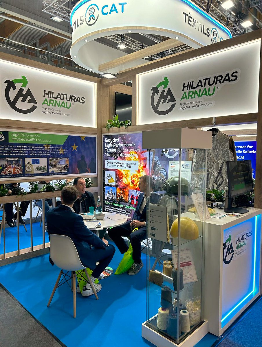 hilaturasarnau's tweet photo. Techtextil 2026 is underway &amp; 
#HILATURASARNAU is ready! 🚀 
We look forward to welcoming you at Hall 12.1 · Booth D39, https://t.co/MS00AGVIKe cluster. Come&amp;discover all our innovations!
#TechTextil #TechTextil26 #AdvancedTextiles #TechnicalTextiles #InnovativeTextiles #PBO #PPE https://t.co/v3Zdbr6rvw