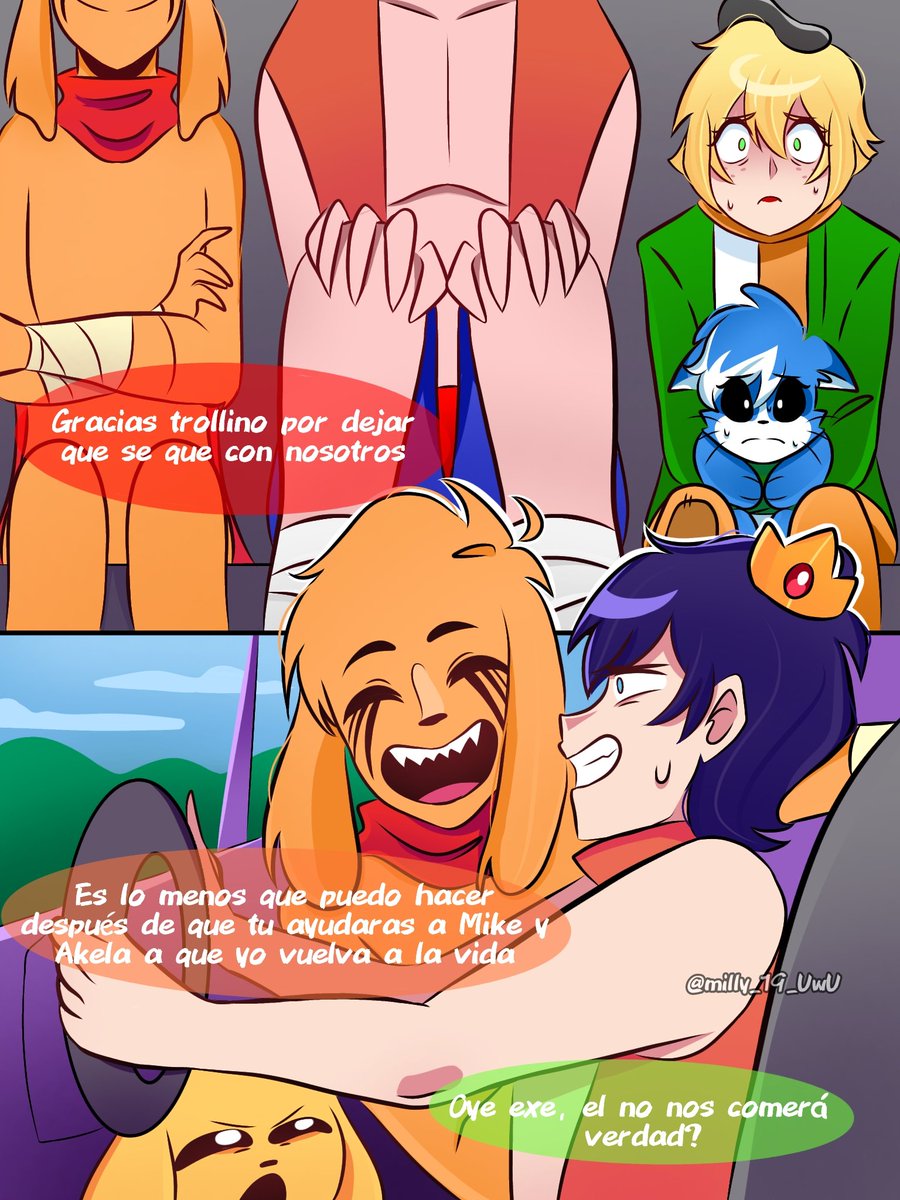 milly_19_UwU's tweet photo. Unos dibujos super rápidos que hice en media noche, llego la inspiración muy tarde 😅 #dibujosdigitales #lasperreriasdemike #minicomics De tanto no ver la serie me llega la esquizofrenia de que algo así podría pasar 😅 https://t.co/Uo0cNFZ8UO
