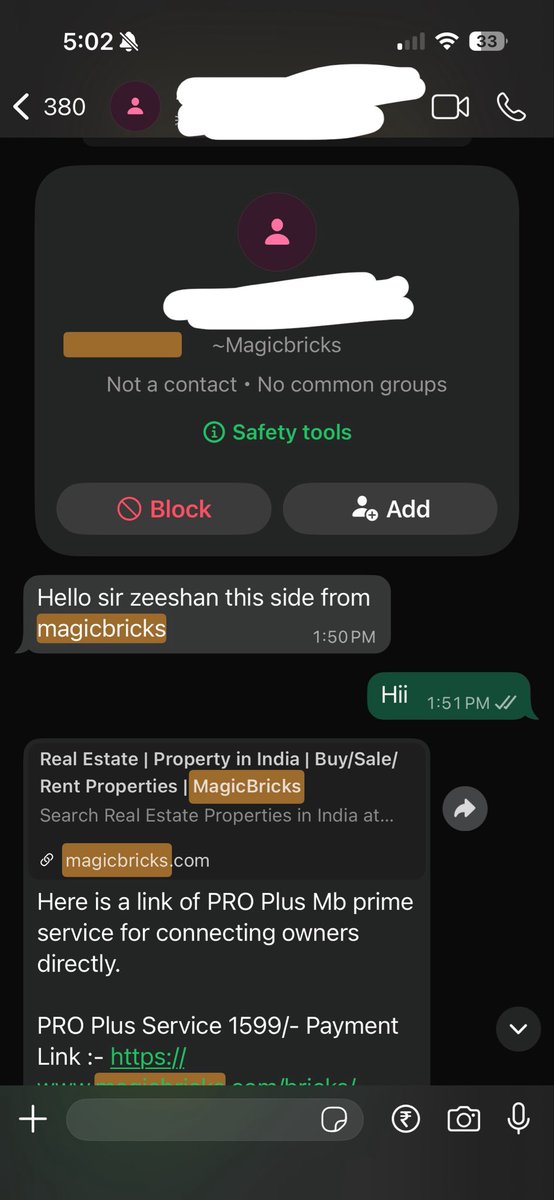 ArunSin88715885's tweet image. Really disappointed with @magicbricks. Requested call back, got a call from agent Zeeshan, paid ₹1599 for Pro. No subscription till now, it has been 4 days. Never ever pay for subscription on this app. 

#magicbricksfraud #fraud #magicbricks #scam