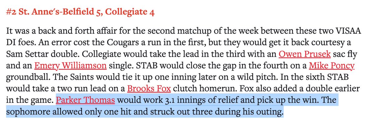 Thank you <a href="/PrepBaseballVA/">Prep Baseball Virginia/DC</a> for the write up. Happy to get the win over a tough top 25 ranked Collegiate Squad. 

<a href="/RichmondBraves/">Richmond Braves</a> <a href="/STAB_baseball/">STAB_Baseball</a> <a href="/CoachChris32/">Chris McKnight</a> <a href="/ToddFriedman10/">Todd Friedman</a> <a href="/advocacy_base/">Advocacy Baseball Consultants</a> <a href="/LightsOutBsb/">Isaac Lippert</a>