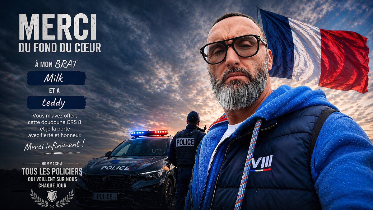 J’ai une grande admiration et un profond respect pour les forces de l’ordre. Une grande partie de mes amis sont gendarmes ou policiers et j’ai beaucoup de chance de les avoir jamais bien loin de moi.