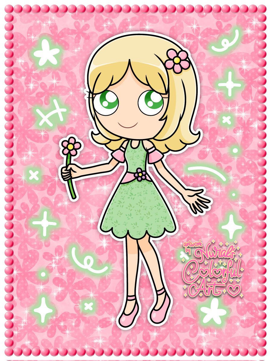 Here's a drawing of Daisy Flowerly in a spring-themed outfit and she holds a pink flower.

This drawing is a part of OC × Spring collab which I hosted on Instagram.

#character #oc #originalcharacter #art #fanart #digitalart #ibisPaintX #NuralsColorfulArt