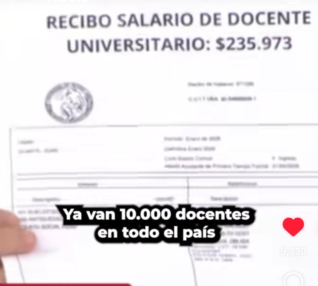 Un militante libertario de la universidad cobra más que un docente universitario. 
Que cumplan la ley de financiamiento ya