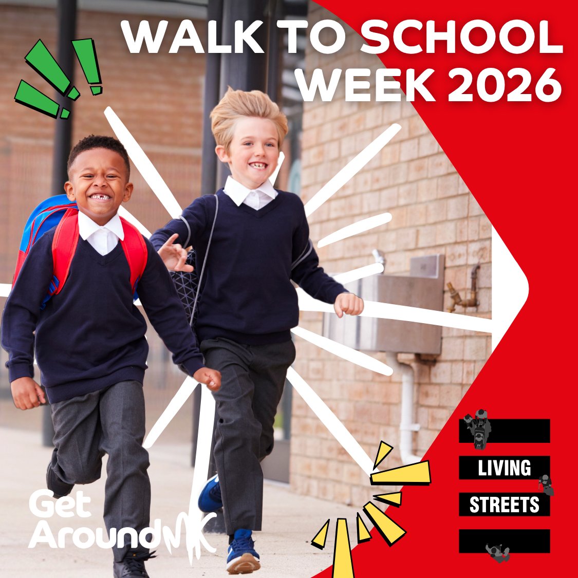 GetAroundMK's tweet image. 📅 Walk to School Week 2026: 18–22 May

Encourage pupils to walk, wheel, cycle or scoot to school 🚸

💡 Early bird by 15 March
£11.50 per pack + £13.50 delivery

👉 livingstreets.org.uk/walk-to-school…

#WalkToSchoolWeek #ActiveTravel #HealthyHabits #GetAroundMK