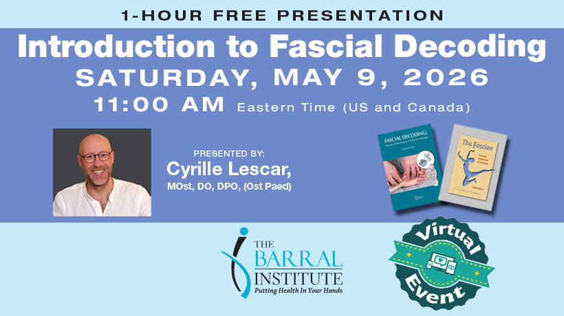 Join us for a dynamic 1-hour introduction to Fascial Decoding, and discover a new way to assess and treat dysfunction through hands-on seminar training. ​Register - us06web.zoom.us/meeting/regist… 📷 Explore resources to prepare:info.barralinstitute.com/fascia-books-p…