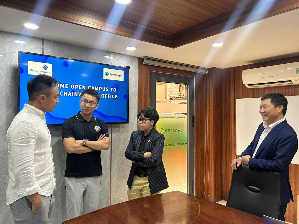 BlockchainWork_'s tweet photo. BlockchainWork's excited to announce our partnership with @opencampus_xyz, a community-led protocol building the financial and credentialing rails for global education backed by @animocabrands. Let's connect Web3 education to real employment in Vietnam! https://t.co/4mVlYT9Q0V