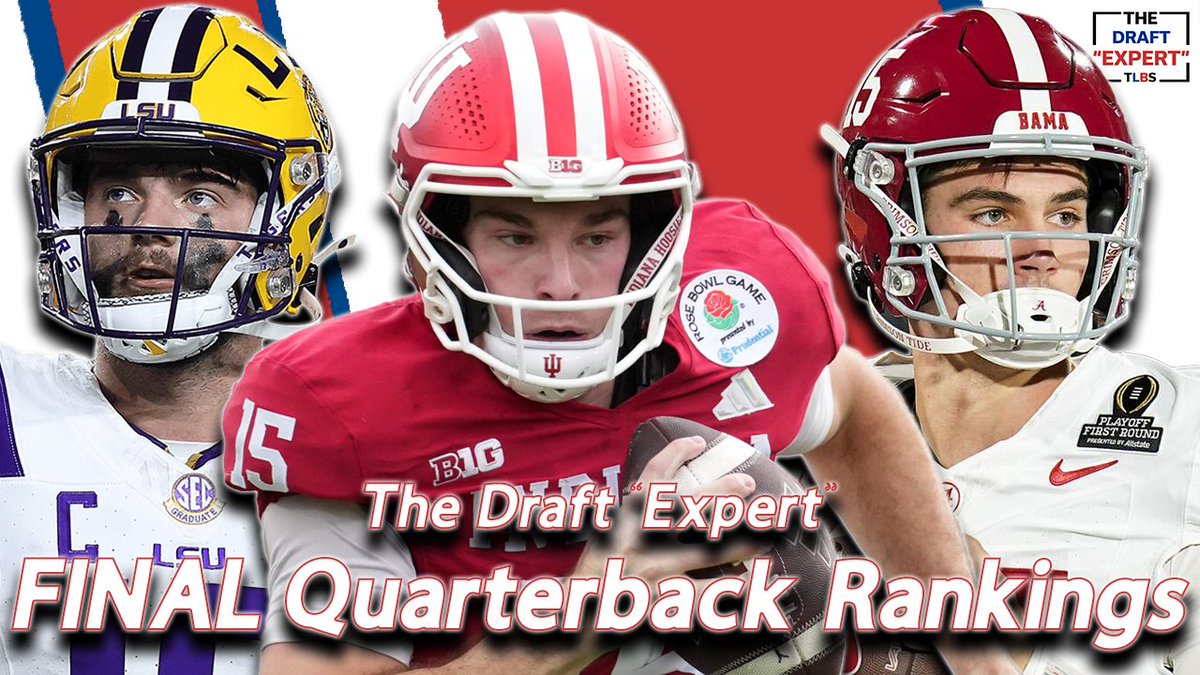 logan_blackman's tweet image. The Draft "Expert" - FINAL 2026 NFL Draft Quarterback Prospect Rankings

🔷Mendoza CLEAR Number 1⃣
🔷Nussmeier or Allar❓
🔷Payton Top 5⃣❓
🔷DII Quarterback❓

#NFL #NFLDraft #Quarterback #Rankings #Blog

🔗: theloganblackmanshow.com/post/the-draft…