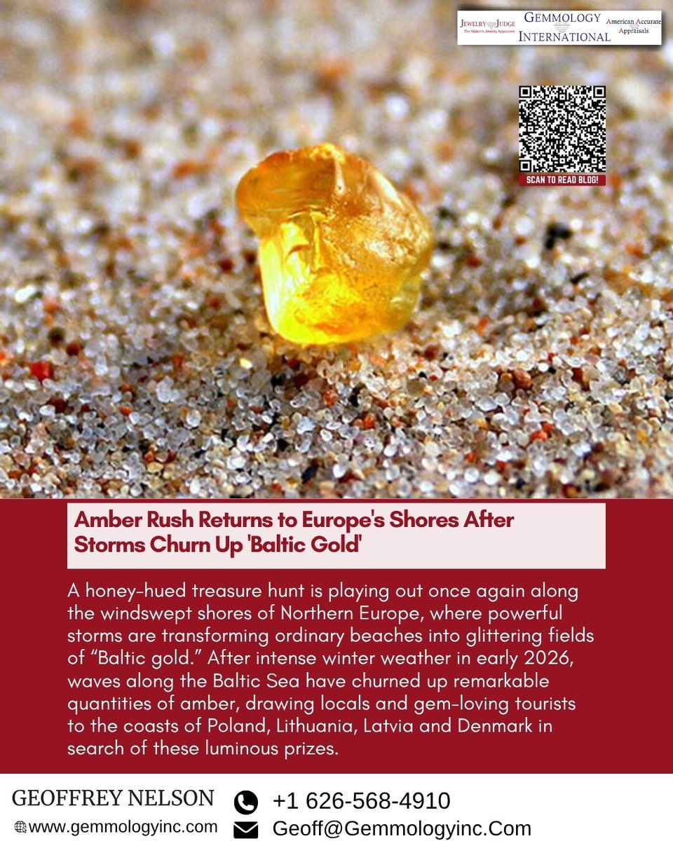 GemmologyInc's tweet photo. Amber Rush Returns to Europe's Shores After Storms Churn Up 'Baltic Gold'

Read more:
https://t.co/1ewAZjLKVK.

Geoffrey Nelson
☎️+1 626-568-4910
✉️Geoff@Gemmologyinc.Com
https://t.co/EL4dimOrjW https://t.co/IQNL3W3aqQ