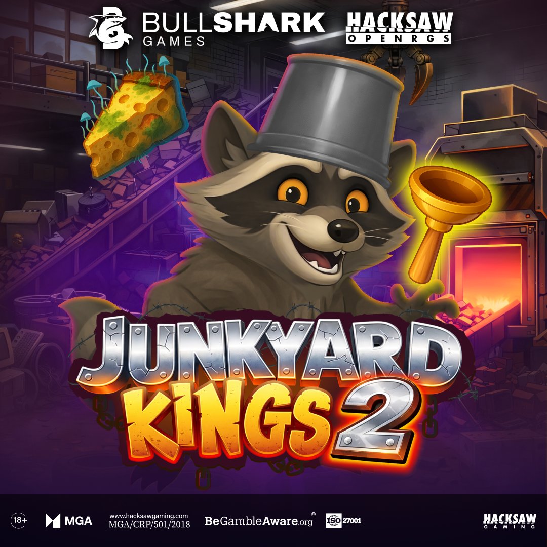 The scrapyard is back and louder than ever 🐀⚙️ Junkyard Kings 2 is Coming  Soon! 🧠 Bullshark Games 🔞 | Please Gamble Responsibly |  https://t.co/44z1nklQvJ #HacksawGaming #HacksawOpenRGS #JunkyardKings2  #BullsharkGames #slots