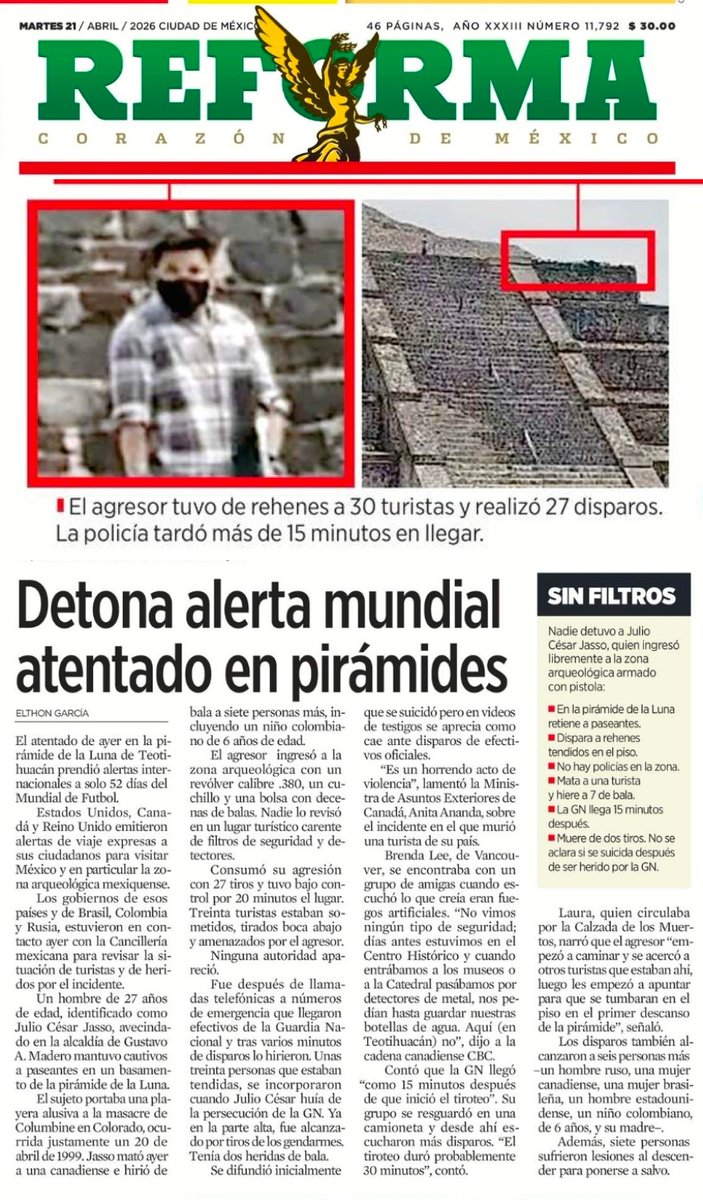 ¡Brutal!

Lo sucedido en Teotihuacán es un reflejo de lo que pasa en México

Excelente señal para el mundo

El NARCOGOBIERNO exhibido ante su incapacidad como siempre desde que gobierna Morena y la 4T

¿Y las autoridades?
¿Y el control en el acceso?

Morena el cáncer de México.