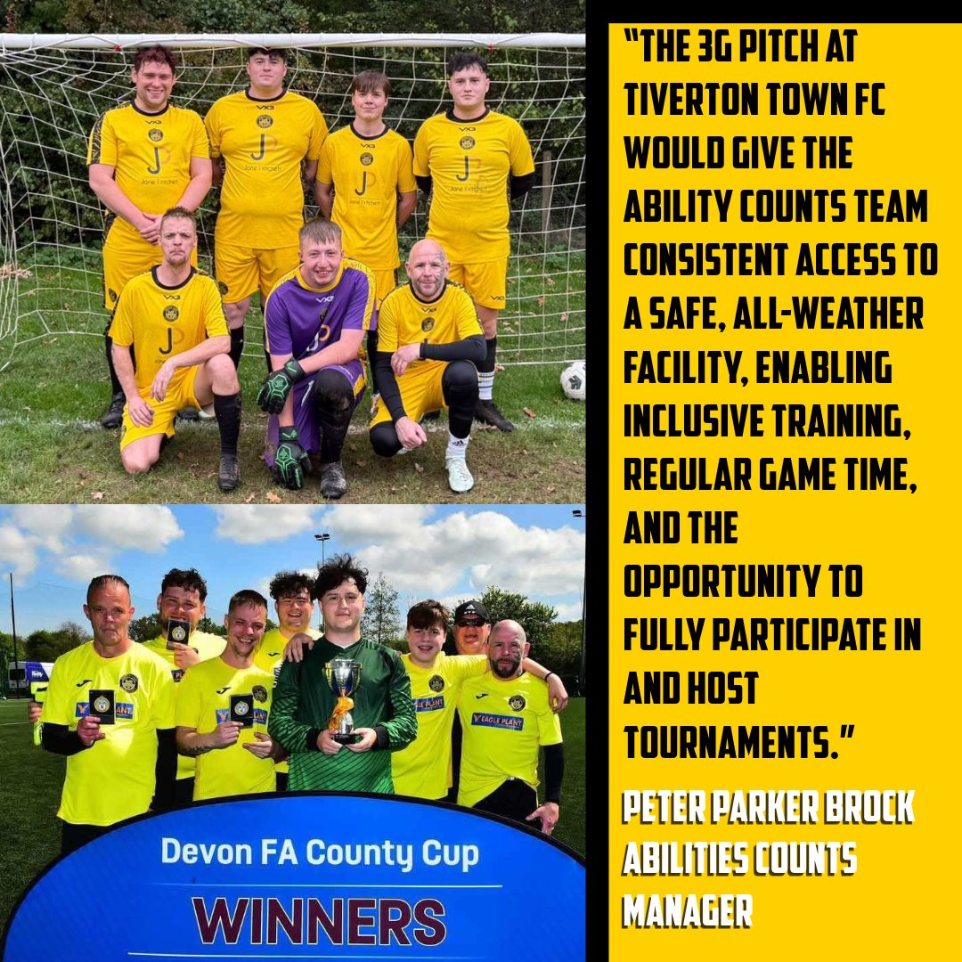tivertontownfc's tweet photo. FUTURE IS NOW

The planning for the 3G at the Slee Blackwell Solicitors Stadium has been submitted!

The 3G will allow the club to become a centre of our community.

Read more about the project and how YOU can help the club's future below.

https://t.co/pYBUpeUZIW

#OneTivvy💛 https://t.co/zhCPy7FGQu
