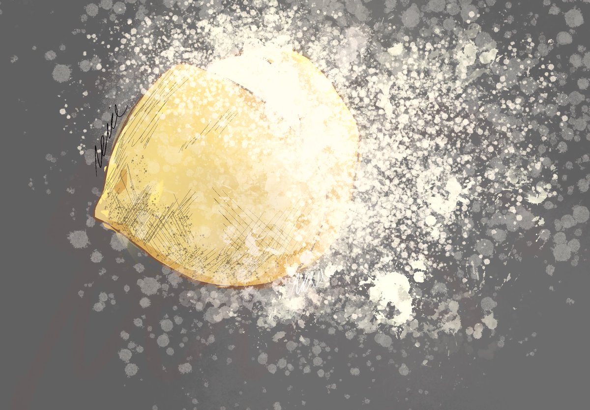 NEV_NEVIE's tweet image. Gore art practice with a lemon. #lemon #art
