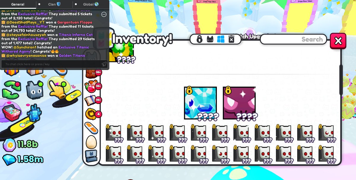 Synchiron's tweet photo. @DawnCorleone53 Hatched the titanic before getting the huge phoenix 😭😂 the luck and rng is crazy this event for sure https://t.co/lmQjGaW7WA