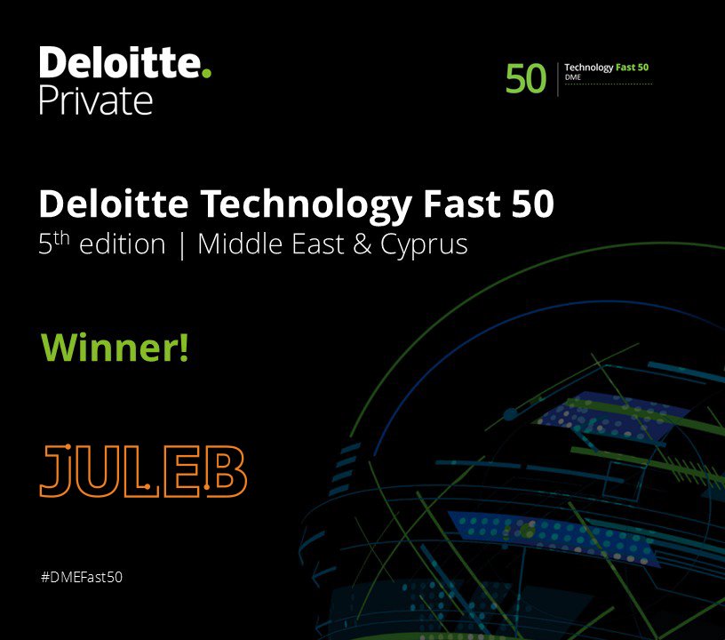 juleb_inc's tweet image. Juleb ranked #8 in the @DeloitteME Technology Fast 50 and #6 in the Kiyadat category, Middle East &amp;amp; Cyprus 

Numbers tell part of the story. The rest is in every warehouse, #pharmacy, and #distribution center that runs smoother, every order that moves faster, every team that got