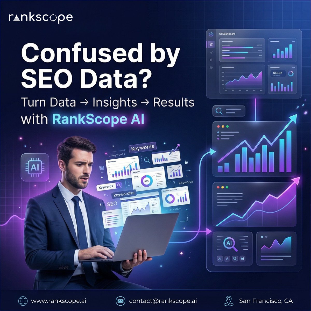 Rankscope's tweet image. Data alone doesn’t 𝐆𝐫𝐨𝐰 your business.

𝐈𝐧𝐬𝐢𝐠𝐡𝐭𝐬 do.

RankScope transforms complex 𝐒𝐄𝐎 data into clear action steps.

📈 That’s how real 𝐆𝐫𝐨𝐰𝐭𝐡 happens.

👉 Start with a Free Trial: rankscope.ai

#DataDriven #SEOInsights #BusinessTools #rankscope