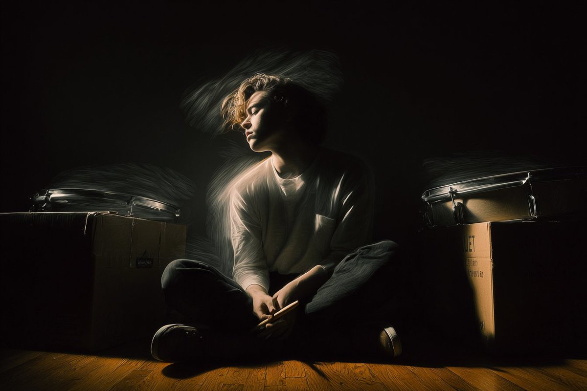 AIArtLife1's tweet image. Mind a rushing storm, Bound to floor and heavy bone, Light screams in the dark. #Chiaroscuro #MotionBlur #LongExposure #FilmNoirAesthetic #DarkAcademia #MoodyPortraits #HighContrast #CinematicPhotography #Noir #AIArtCommunity #MidjourneyV6 #AIArtist #ArtWorld2026 #Surrealism