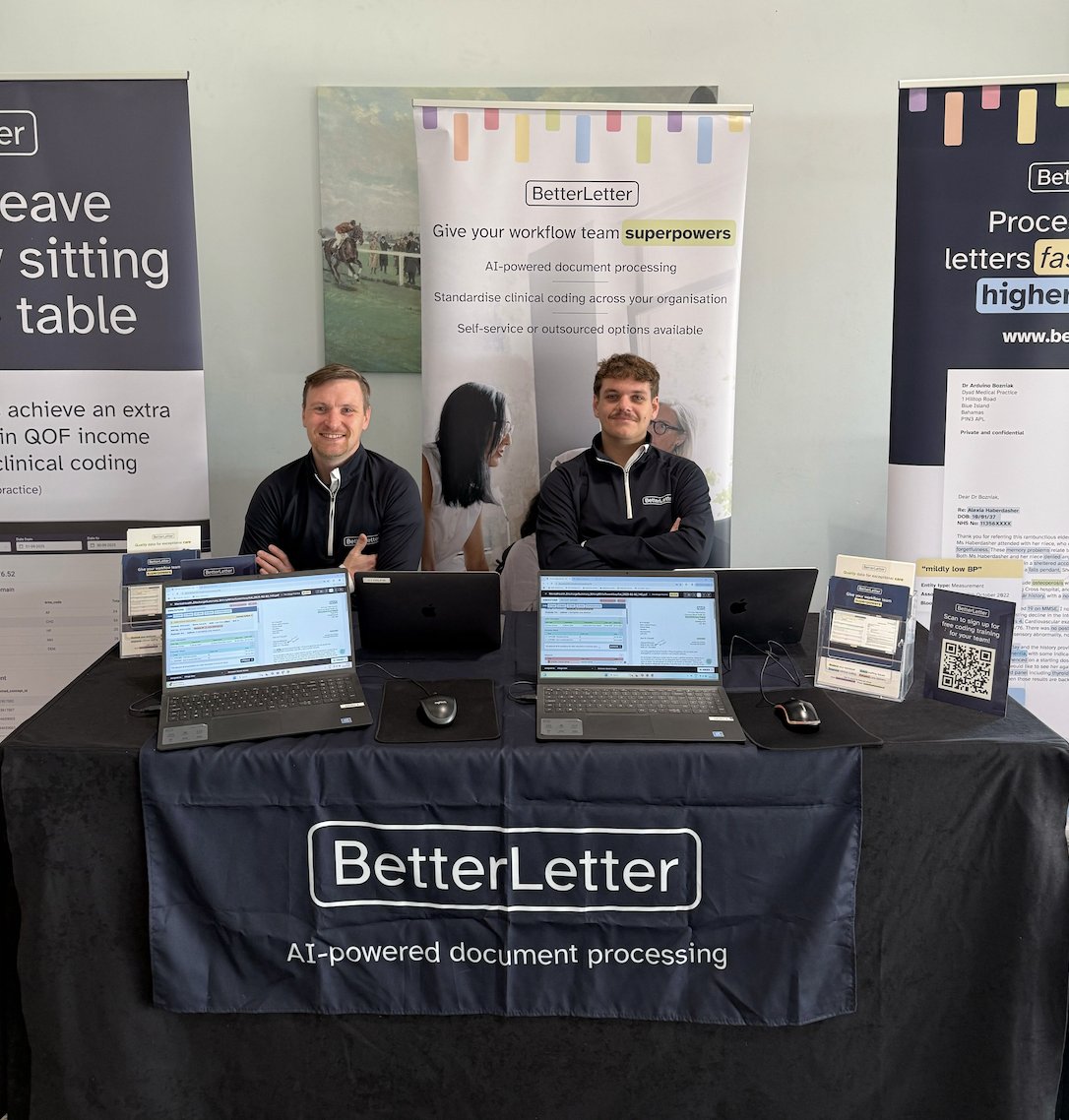 BetterLetter_AI's tweet photo. The team at BetterLetter will be attending @PulsePCN  London next week on 29 April! 

Want to see BetterLetter in action before the event? 👀

Book a demo here: https://t.co/K37E5JfKLq https://t.co/mpImEPMFO5