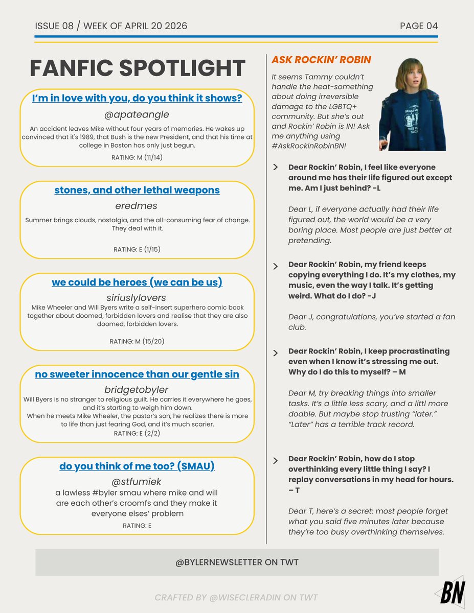 Byler Newsletter tweet media