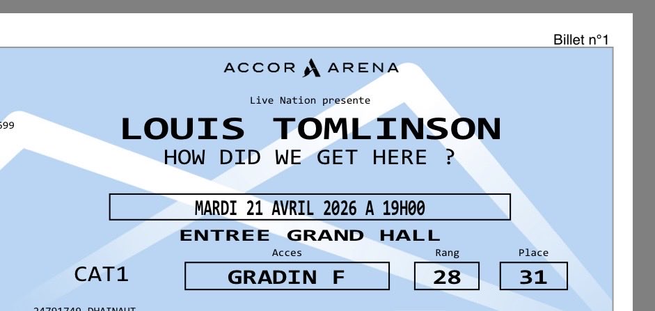 EnoesFinanzas's tweet image. J'ai des places pour concert de Louis Tomlinson à Paris à vendre, envoyez-moi un dm si vous êtes intéressé.

#places #concert #louistomlinson #paris #cherche #bercy #Bercyparis #Accorarena #accorarenaparis #France