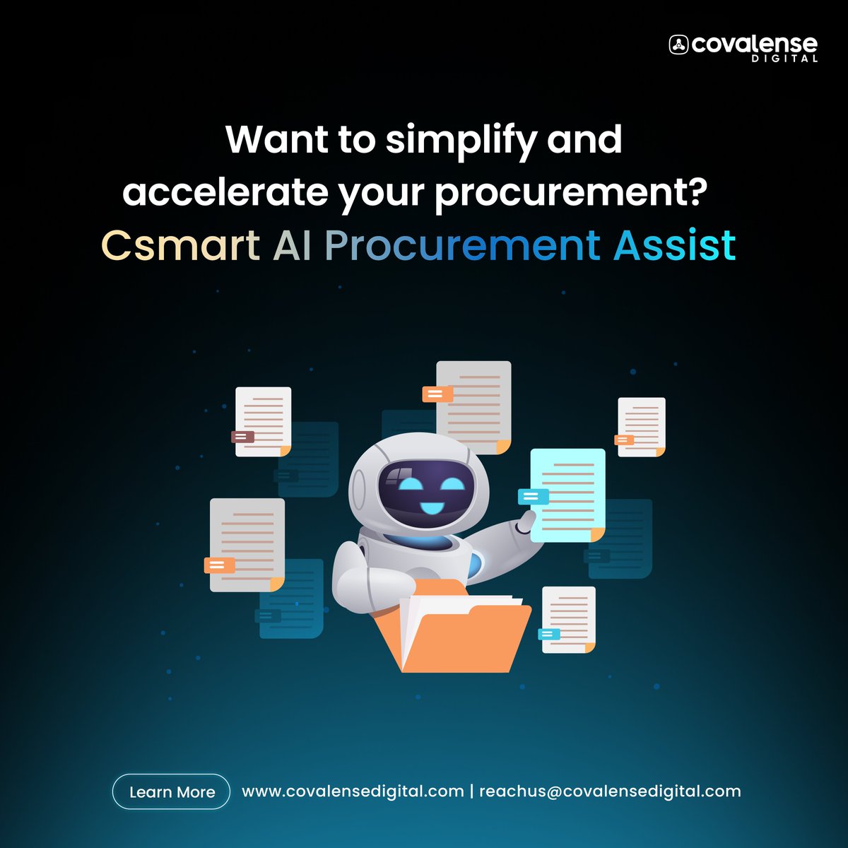 Covalensedigi's tweet image. Still spending weeks evaluating vendor proposals?

Meet Csmart AI Procurement Assist
✔ Analyse instantly
✔ Compare smarter
✔ Generate reports in minutes

#AI-powered procurement starts here. Learn more: bit.ly/4vJegQN

#Procurement #Automation #DigitalTransformation