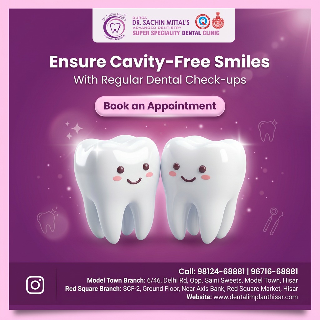 dentalimplanthi's tweet image. ✨ Ensure Cavity-Free Smiles 😁
Don’t wait for pain—regular dental check-ups keep your smile healthy, bright &amp;amp; confident!📅 Book your appointment today
📍 Model Town &amp;amp; Red Square, Hisar
📞 98124-68881 | 96716-68881
🌐 dentalimplanthisar.com #SmileMakeover #OralHealth #Dental