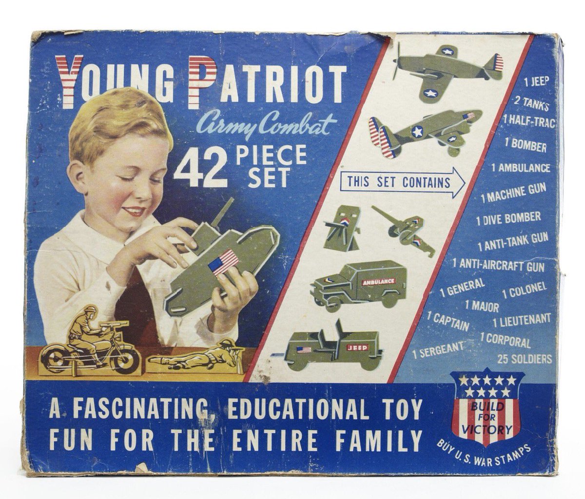 PabloGr13346576's tweet image. Young Patriot – Paper Soldiers for Victory 🇺🇸 (c. 1942)
A great example of wartime adaptation, this Young Patriot Army Combat set shows how the toy industry pivoted during WW2. soldatini.eu/2026/04/young-…

#cutouts, #eusoldatini, #Papersoldiers, #theUS, #USArmy, #WW2, #YoungPatriot