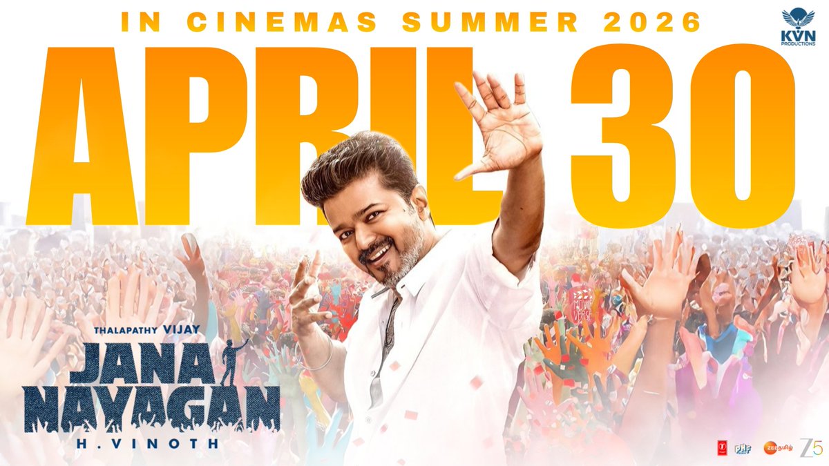 _MovieVerse's tweet image. - The CBFC is expected to issue the #JanaNayagan censor certificate by April 24.

- The #KVN team has informed Tamil Nadu distributors that they will be in Chennai to discuss the release date.

- The Team is Planning to Release the Movie on APRIL 30.
#ThalapathyVijay