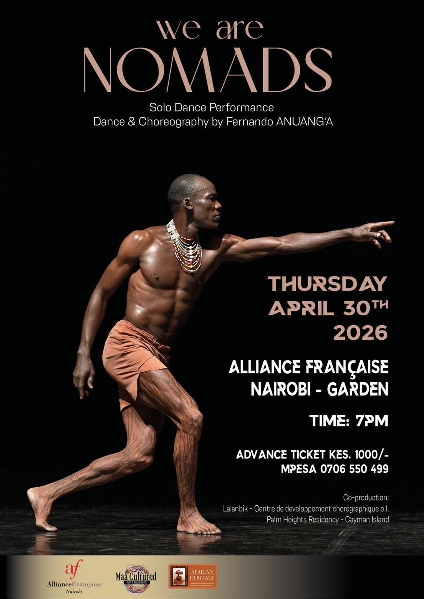 Sherehe_Plug's tweet image. 🩰✨ #Nairobi #Dance

“We Are Nomads” by @anuanga is one to experience live 😮‍🔥

A powerful solo piece exploring freedom, movement &amp;amp; self-discovery.

🗓️ Thu, Apr 30
🕖 7 PM
📍 @AFKenya (Garden)
🎟️ KES 1,000

📲 0706 550 499

#AlwaysAtYourService #PPMCKenya #SherehePlug