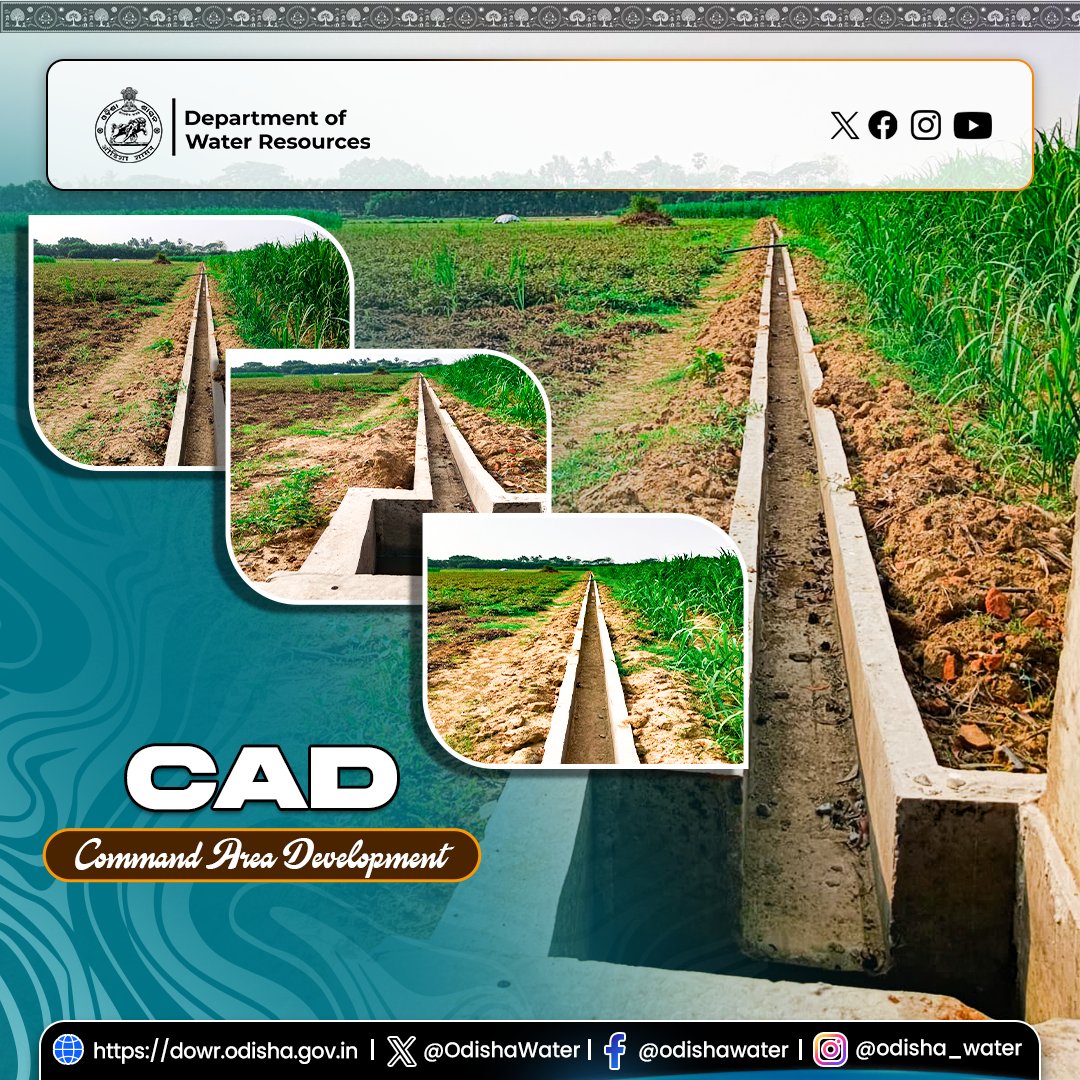 OdishaWater's tweet image. Reconstruction of #FieldChannel at Bodhanga under MDS-I command, Nischintakoili Block, #CuttackDistrict.
A 306 m RCC-lined channel with 11 hydraulic structures constructed to provide #irrigation to 13 ha of #agricultural land.
Executed by Daudpur #PaniPanchayat under the