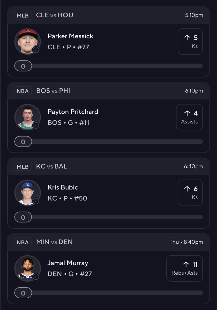 PropTailz's tweet image. Here’s the best PrizePicks push pieces on the board right now. Some may even bump in your favor…

Messick o5 Ks
Pritchard o4 Ast
Bubic o6 Ks
J. Murray o11 RA

Grab your favs, mix &amp;amp; match, etc. 
#PrizePicks #Gambling𝕏