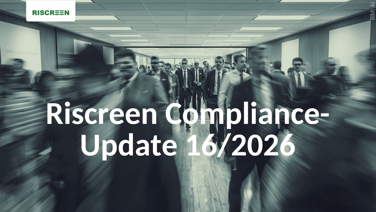 RiscreenComply's tweet image. Riscreen Compliance-Update – KW 16/2026

AMLA, Reporting, Datenschutz, ESG-Risiken und AI-Cyber-Bedrohungen im Fokus.

Alle Details:

riscreen.de/riscreen-compl…

#Compliance #Regulierung #Datenschutz #AI