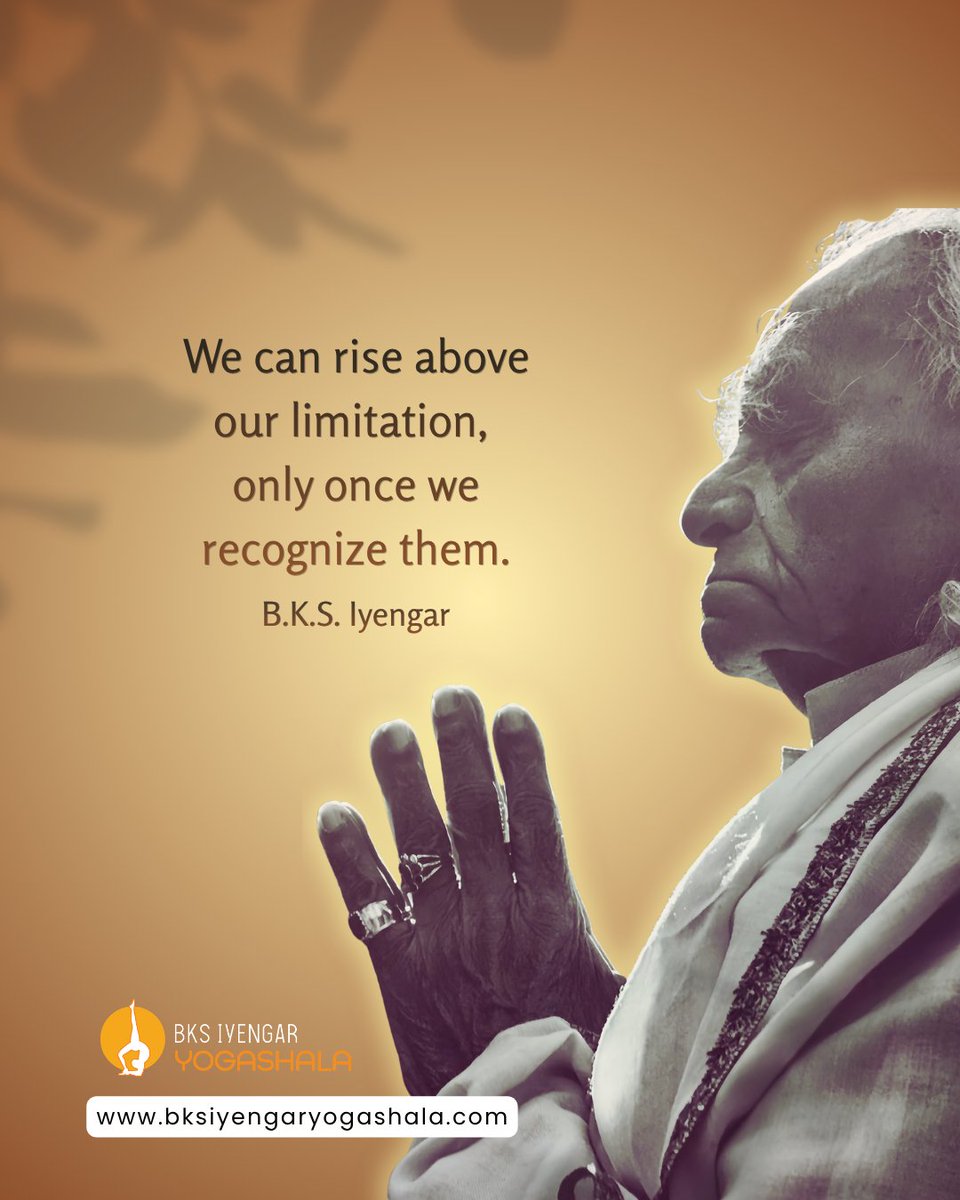 You cannot rise above what you refuse to see.
Recognition comes before transformation.

— B.K.S. Iyengar
🌍 bksiyengaryogashala.com